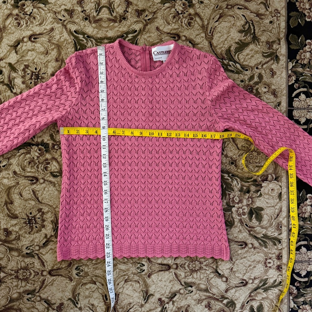 💖 Elegant Vintage Castleberry Cranberry-Pink Knit Skirt Set - Picture 13 of 16